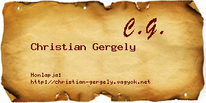 Christian Gergely névjegykártya